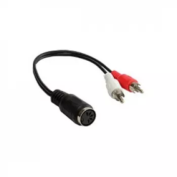 Alcasa AD-2CS5B Audio kabelis 0,2 m 2 x RCA DIN (5 kontaktų) juoda - raudona - balta