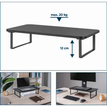 Gembird MS-TABLE-03 monitorio laikiklis / stovas stalas Juodas