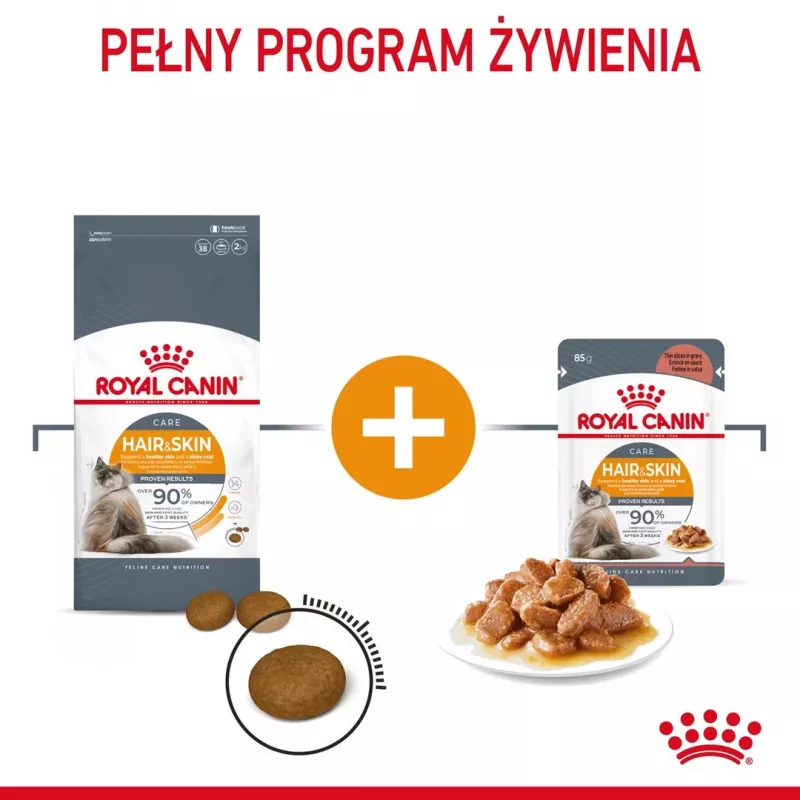 Sausas kačių ėdalas Royal Canin Hair & Skin Care 2 kg – vištiena, suaugusioms, 33% baltymų, 22% riebalų