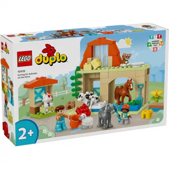 Konstruktorius LEGO DUPLO Ūkio gyvūnų priežiūros rinkinys 10416 – 74 detalės, 2 figūrėlės, nuo 2 metų