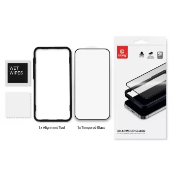 Apsauginis stiklas Crong 9H Full Glue, skirtas iPhone 16/15