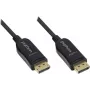 Optinis hibridinis DisplayPort 1.2 jungiamasis kabelis, 4K2K / UHD 60Hz, auksuoti kištukai ir variniai kontaktai, juodas, 100m, PYTHON® serija (GC-M0180)