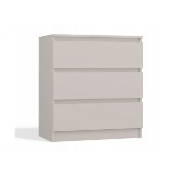 Komoda MALWA M3 su 3 stalčiais, 700×750×400 mm, medžio drožlių plokštė, krepinės spalvos matinis paviršius