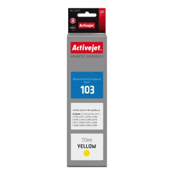 Activejet AE-103Y rašalo kasetė (atitikmuo Epson 103 C13T00S44A; Supreme; 70 ml; geltona)