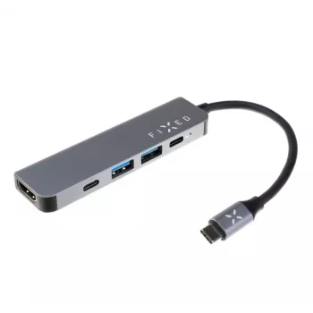 USB-C stotelė FIXED FIXHU-MN-GR 5 prievadų mini nešiojamiesiems kompiuteriams ir planšetėms