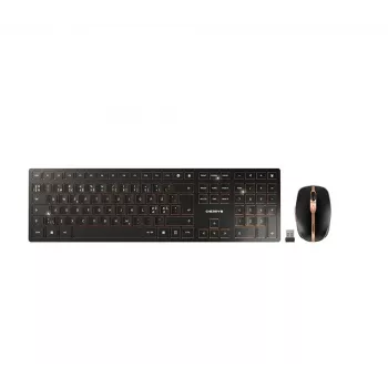 CHERRY DW 9100 SLIM belaidė klaviatūra su pele, RF Wireless + Bluetooth, universali, juoda