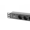Lanberg PDU-03F-0200-BK maitinimo skirstytuvas (PDU) 1U juodas 3 AC išėjimai (PDU-03E-0200-IEC-BK)