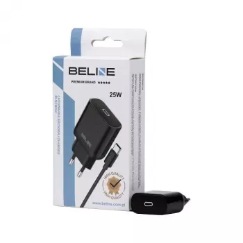 Įkroviklis Beline Beli02168 25 W USB-C su USB-C kabeliu, juodas