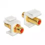 Keystone modulis DeLOCK 86308, 2x RCA, raudonas