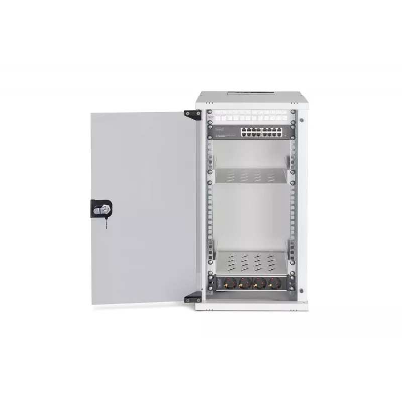 Sieninis stelažas Digitus DN-49104-SET 12U 60kg IP20 pilkas