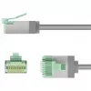 Goobay Ultra-Flexible CAT 8.1 Patch Cable slim U/FTP pilkas - ypač trumpas kištukas 99,9% (74349)