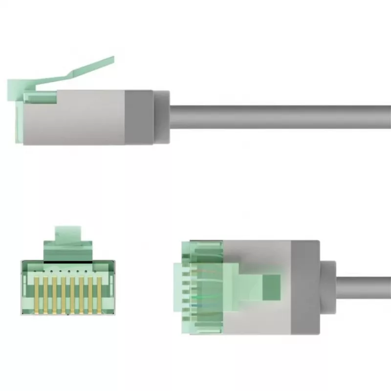 Goobay Ultra-Flexible CAT 8.1 Patch Cable slim U/FTP pilkas - ypač trumpas kištukas 99,9% (74349)
