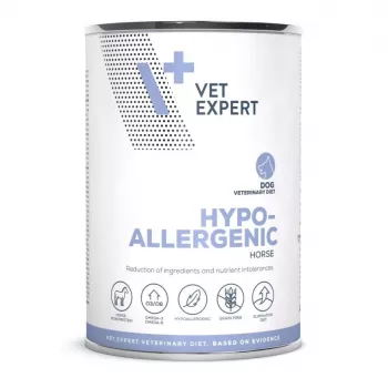 Šlapias šunų ėdalas VETEXPERT Hypoallergenic Horse 400 g – bekvapis, be glitimo, suaugusiems šunims