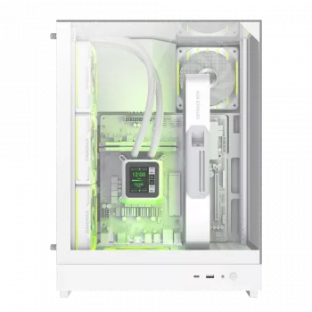 Gamemax T20 WH | Baltas M-ATX korpusas be maitinimo šaltinio