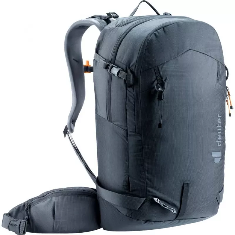 Kuprinė DEUTER Freerider Pro 34+ – techninė freeride slidžių žygiams, 34 L, juoda, šalmo laikiklis, diržas