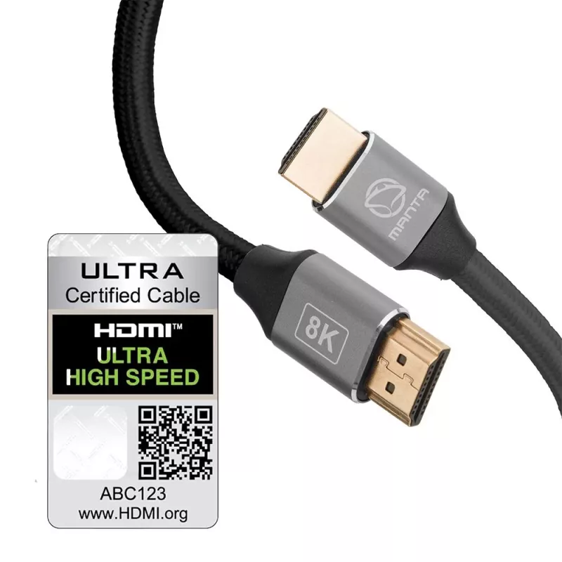 HDMI kabelis MANTA HDMI-2MC 2 m, palaiko iki 8K raiškos