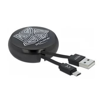 USB 2.0 laidas USB-A į Micro-B DeLOCK 85818 (įtraukiamas, 0,92 m)