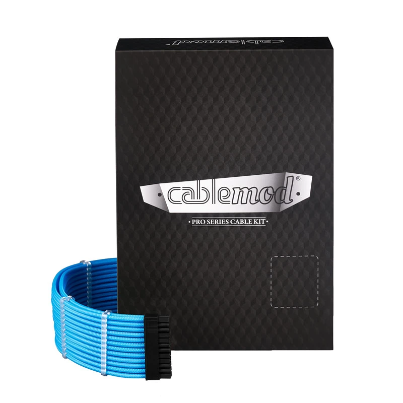 CableMod RT-Series PRO ModMesh 12VHPWR dviejų laidų rinkinys ASUS/Seasonic, šviesiai mėlyna