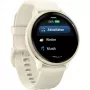 Išmanusis laikrodis Garmin vívoactive 6 (42 mm) su 1,2" AMOLED 390 x 390 liečiamuoju ekranu, GPS, Wi-Fi, 8 GB atmintimi, Lunar Gold aliuminio korpusu ir Bone silikoniniu dirželiu