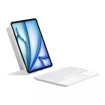 Inateck klaviatūros dėklas iPad 11 ir iPad Air 4-6 kartoms, QWERTZ išdėstymas, baltas