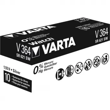Baterija sidabro oksido, monetinė, 364, 1,55 V (00364 101 111)