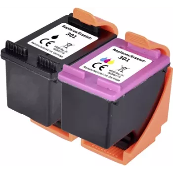 Renkforce rašalo rinkinys, skirtas HP 301 (N9J72AE) – suderinamas juoda, žydra, rausvai violetinė, geltona RF-I-HP301BKCMY RF-5633218