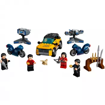 LEGO rinkinys Marvel Pabėgimas iš Dešimties žiedų 76176 su minifigūrėlėmis ir transporto priemonėmis