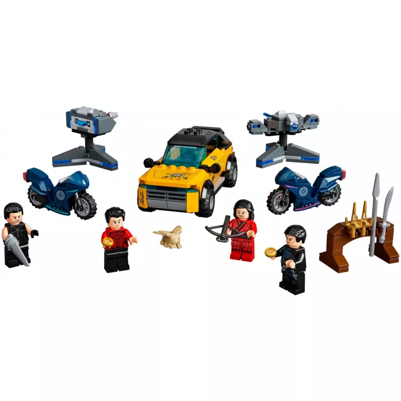 LEGO rinkinys Marvel Pabėgimas iš Dešimties žiedų 76176 su minifigūrėlėmis ir transporto priemonėmis