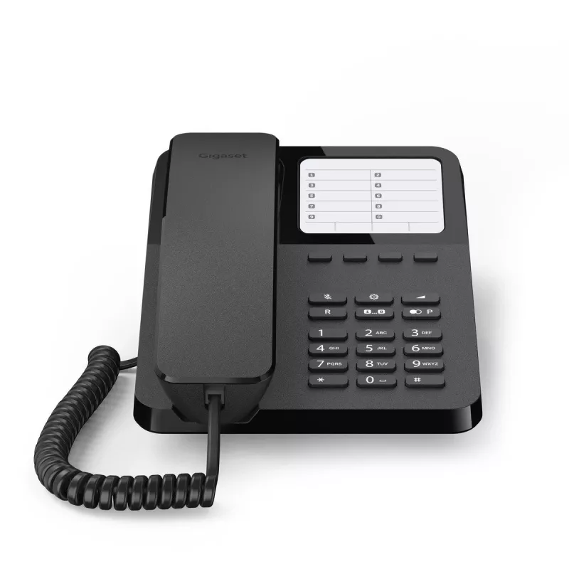 Laidinis stalinis telefonas Gigaset Desk400 – juodas, modelis DESK 400
