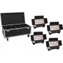LED daugiafunkcis užpildymo šviestuvų rinkinys EUROLITE 20001034 su 4 įkraunamomis baterijomis, 18x10W RGBW šviesos diodai