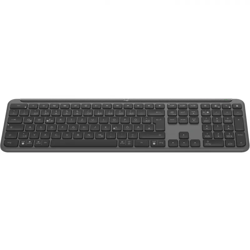 Belaidė klaviatūra Logitech K950 Signature Slim, RF + Bluetooth, QWERTZ vokiškas išdėstymas, grafito spalva