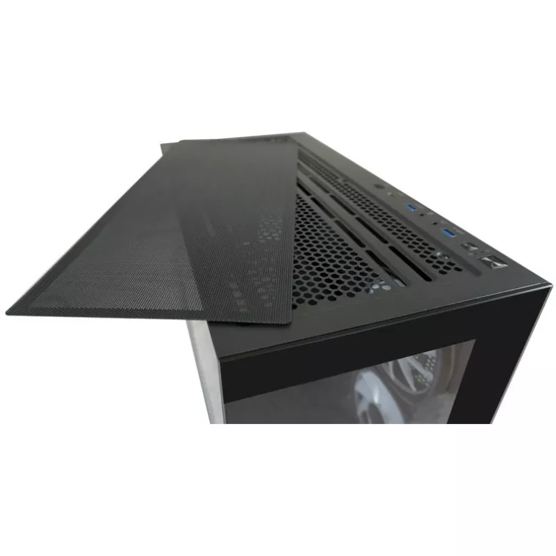 LC-Power korpusas MidiTower 715B juodas USB 3.2 / Audio be maitinimo šaltinio SEAMLESS_X (LC-715B-ON)