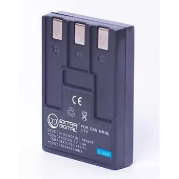 Papildoma įkraunama baterija Extra Digital NB-3L 3,7V 1000mAh, skirta Canon fotoaparatams