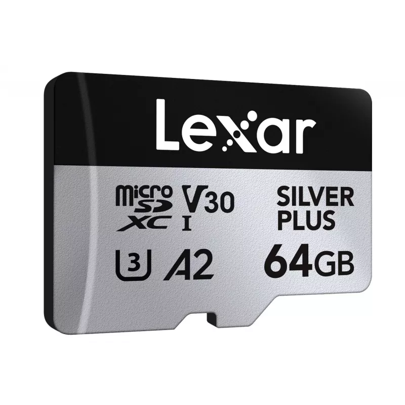 „Lexar“ 64 GB microSDXC atminties kortelė UHS-I Class 3 SILVER PLUS