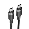 USB-C į USB-C duomenų ir įkrovimo laidas Vention TRDBH, 2 m, USB 2.0, 60 W PD, 3 A, 480 Mbit/s, juodas