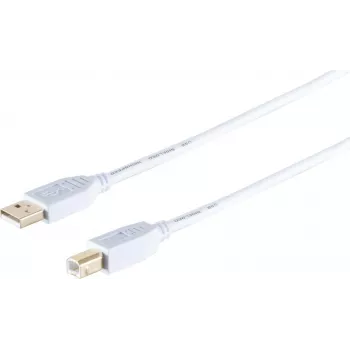 USB A–B laidas ShiverPeaks 77022-W — didelės spartos USB 2.0, auksuoti kontaktai