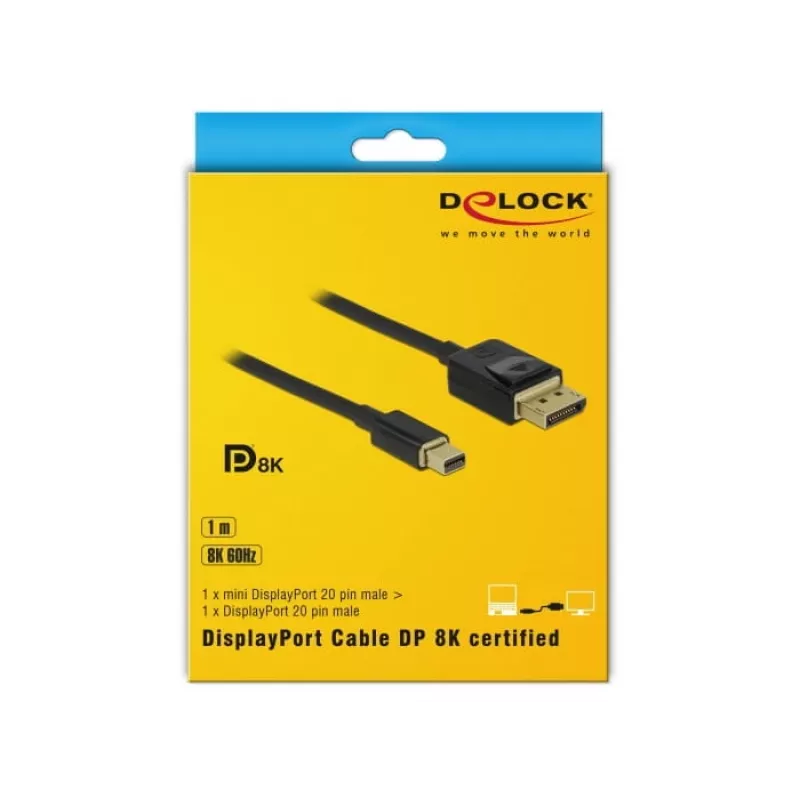 DisplayPort kabelis DeLOCK 84927 Mini DisplayPort 1 m Juodas