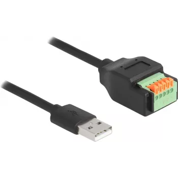 DeLOCK USB 2.0 laidas Type-A kištukas į gnybtų bloko adapterį 15 cm