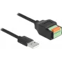 DeLOCK USB 2.0 laidas Type-A kištukas į gnybtų bloko adapterį 15 cm