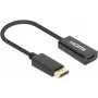 Manhattan DisplayPort 1.2 į HDMI aktyvus adapteris, 4K@60Hz, 15cm, Kištukas į Lizdą, DP su fiksatoriumi, Juodas, Ne dvikryptis, Trejų metų garantija