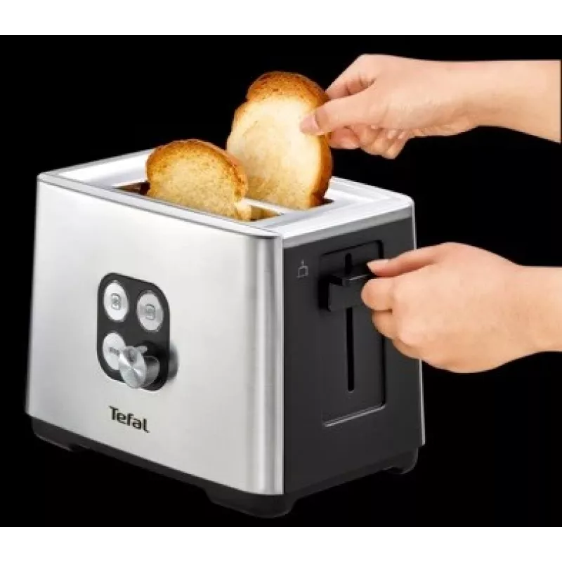 Tefal Equinox TT420D 2 pjūvių skrudintuvas juodas, nerūdijantis plienas