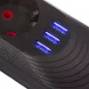 Maitinimo blokas MACLEAN MCE395 B – 5 kištukiniai lizdai, 3×USB, 110–240V AC, 2.1A USB, 2500W, 1,5 m laidas, juodas