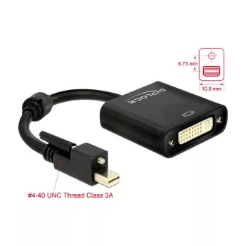Vaizdo kabelio adapteris DeLOCK 62639 Mini DisplayPort į DVI-I 0,25 m juodas