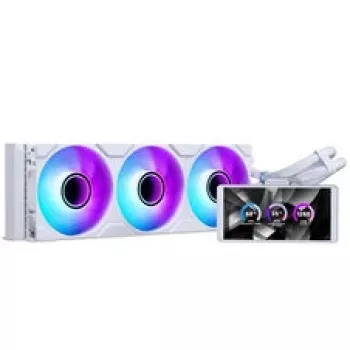 Phanteks Glacier One 360M25 LCD skysčio aušinimo sistema su 6 colių ekranu - 360 mm, balta