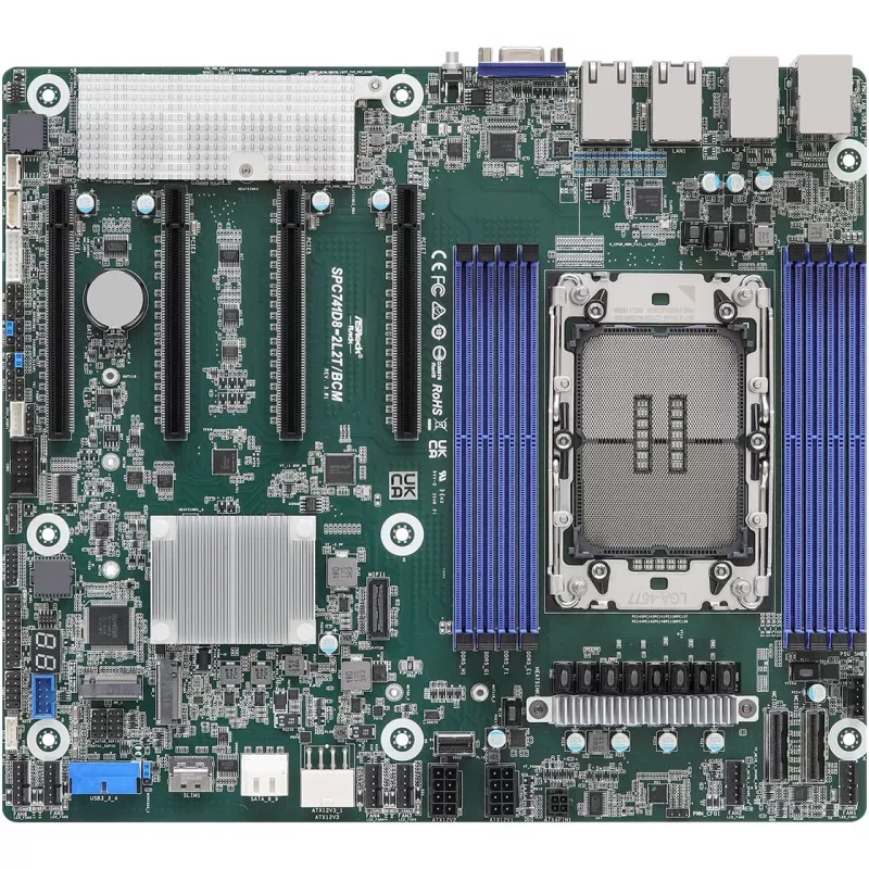 ASRock motininė plokštė SPC741D8-2L2T/BCM 1x LGA4677 Intel Xeon Scalable 4/5karta C741 (8xDIMM, NVMe, 2x10GbE, 2xGbE, IPMI)