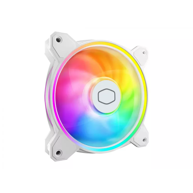 Cooler Master MasterFan MF120 Halo2 White Edition MFL-B2DW-21NP2-R2 120 mm ARGB korpuso ventiliatorius, 27 dB, 51,88 CFM, baltas