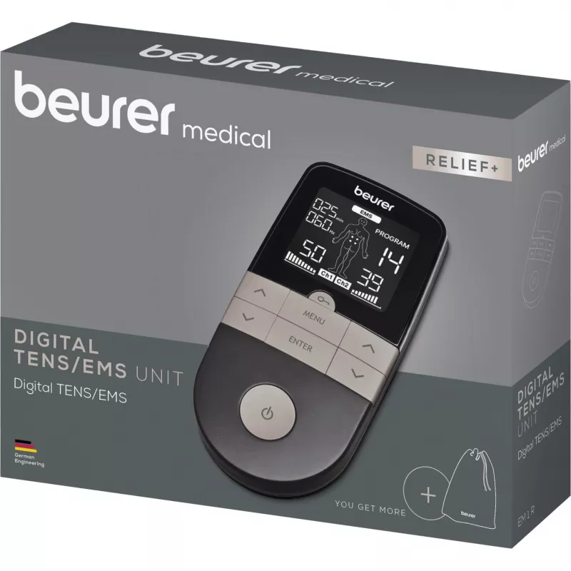 Elektrostimuliacijos prietaisas TENS/EMS Beurer EM 1 RELIEF+ (60428) antracitas