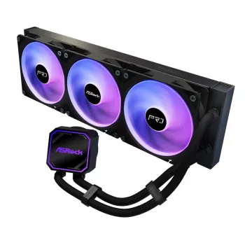 CPU aušintuvas ASROCK Pro 360 ARGB Juodas — 360 mm skysčio aušintuvas su ARGB apšvietimu