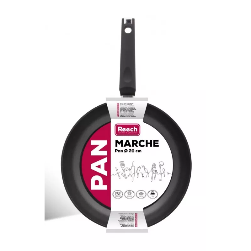 Keptuvė LAMART LP1001 MARCHE 20 cm, nelipni danga, juoda