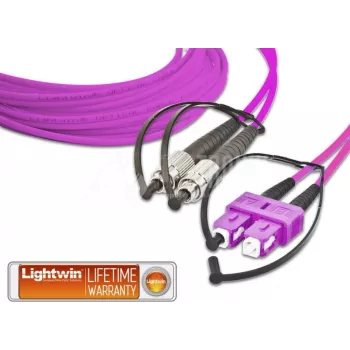 Lightwin aukštos kokybės dvipusis LWL šuoliukas, MM OM4, FC - SC, 1 m (LDP-50 FC-SC 1.0 OM4)